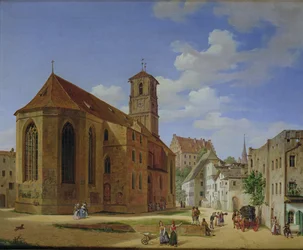 Der Kirchplatz in Wasserburg am Inn, 1838